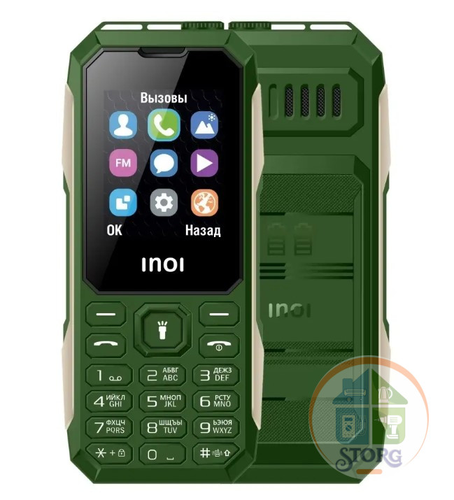 Мобильный телефон INOI 106Z Khaki, 2SIM, 1.8", TN, 128x160, UMTS, BT, FM, micro SD, 1650 мА*ч