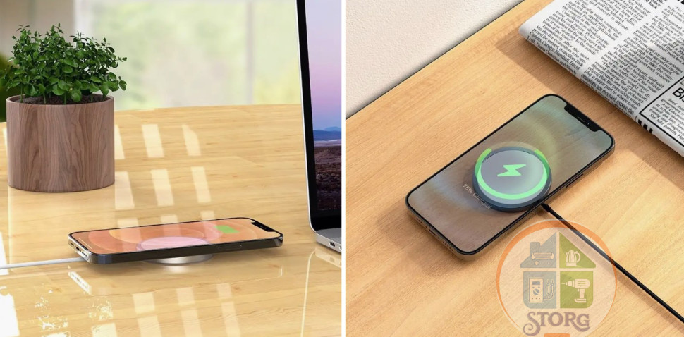 Беспроводное ЗУ для телефона BQ9 Pro Original series magnetic wireless fast charger (silver)