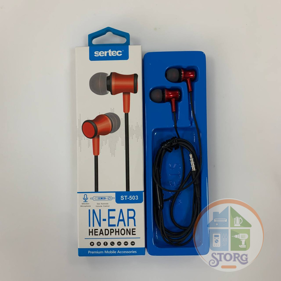 Вакуумные внутриканальные наушники SerteC ST-503 (red)