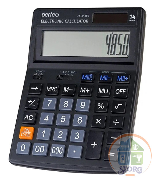 Калькулятор Perfeo PF_B4850, бухгалтерский, 14-разр., черный