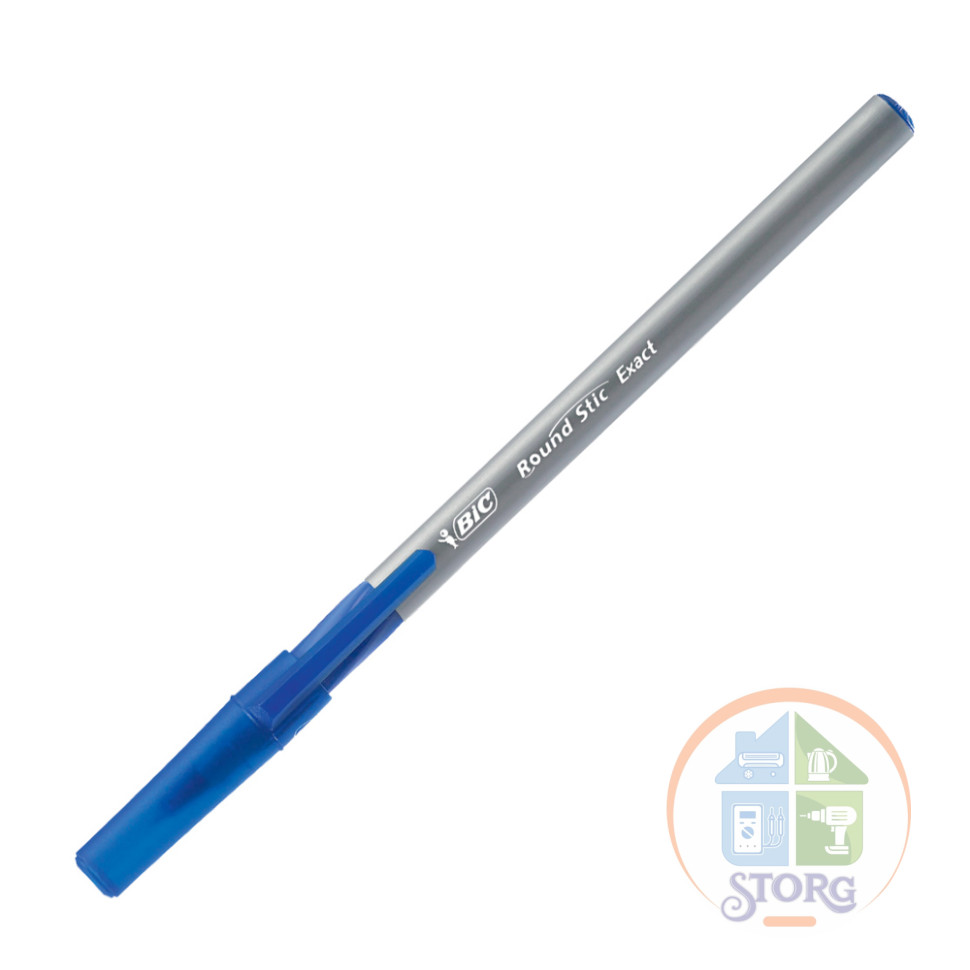 Ручка шариковая синяя BIC "Раунд Стик Экзакт" 0,28 мм, пластик, инд.маркировка, 918543