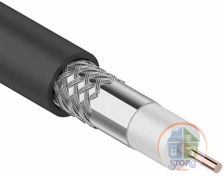 Кабель коаксиальный PROconnect RG-6U, 75 Ом, CCS/Al/Al, 48%, бухта 100 м, черный OUTDOOR