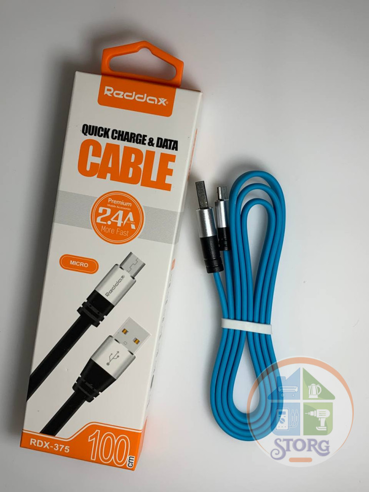 USB кабель Reddax RDX-375 micro usb 1м силиконовый (blue)