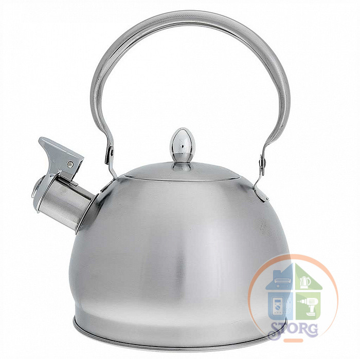 Чайник металлический WEBBER BE-0560 (Нерж.сталь; Объем 2л; Свисток; Для всех плит; Складная ручка) Чайник металлический WEBBER BE-0560 (Нерж.сталь; Объем 2л; Свисток; Для всех плит; Складная ручка)