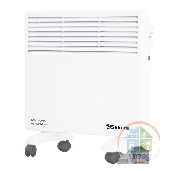 Конвектор SAKURA SA-0650W 1200Вт, настенное/напольное крепление, Х-образный алюминиевый н