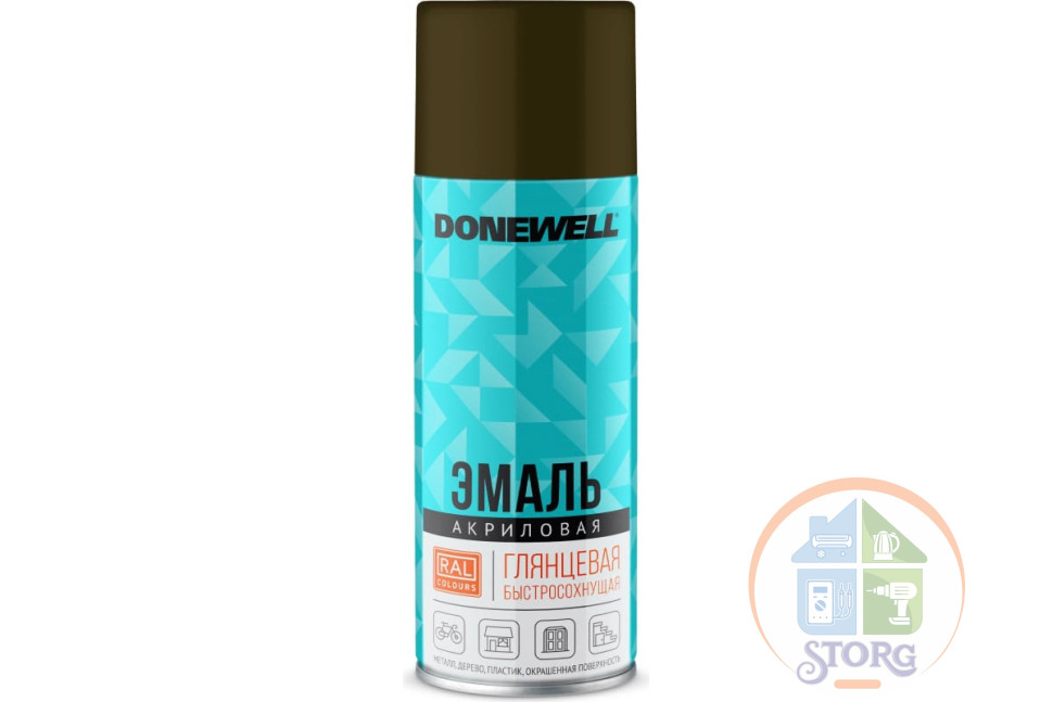 Эмаль DONEWELL универсальная акриловая RAL 6014 хаки глянцевая