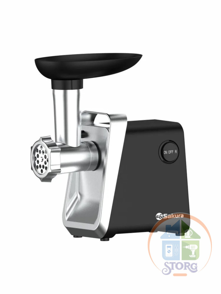 Мясорубка SAKURA SA-6431BK, черный, 1600Вт, реверс +компл насадок, 0.9 кг/мин, защита от перегрева Мясорубка SAKURA SA-6431BK, черный, 1600Вт, реверс +компл насадок, 0.9 кг/мин, защита от перегрева