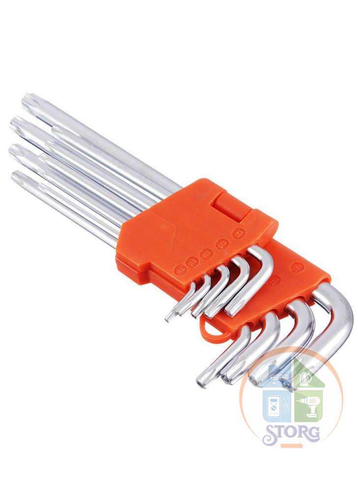 Набор ключей TORX-профиль ЕРМАК, 9 предметов, 75х3мм-170х9мм