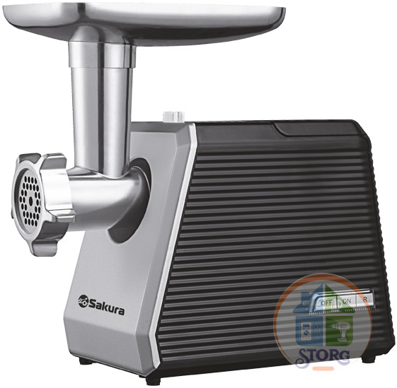 Мясорубка электрическая SAKURA SA-6424BK, 2000Вт, реверс, насадка для кеббе и сосисок Мясорубка электрическая SAKURA SA-6424BK, 2000Вт, реверс, насадка для кеббе и сосисок