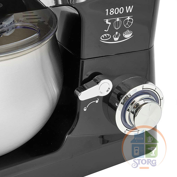 Миксер планетарный DELTA LUX DE-7901P, черный, 1800 Вт, чаша из нерж.стали- 5л (2)