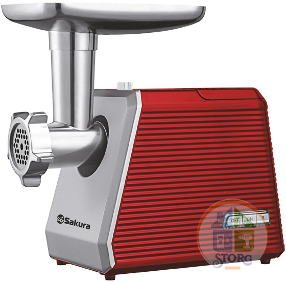 Мясорубка электрическая SAKURA SA-6424R, 2000Вт, реверс, насадка для кеббе и сосисок Мясорубка электрическая SAKURA SA-6424R, 2000Вт, реверс, насадка для кеббе и сосисок