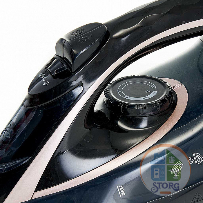 Утюг DELTA LUX DE-3001, черный с бронзовым, 2000 Вт, КЕРАМИКА, САМООЧИСТКА,ПАРОВОЙ УДАР, 320мл(10)