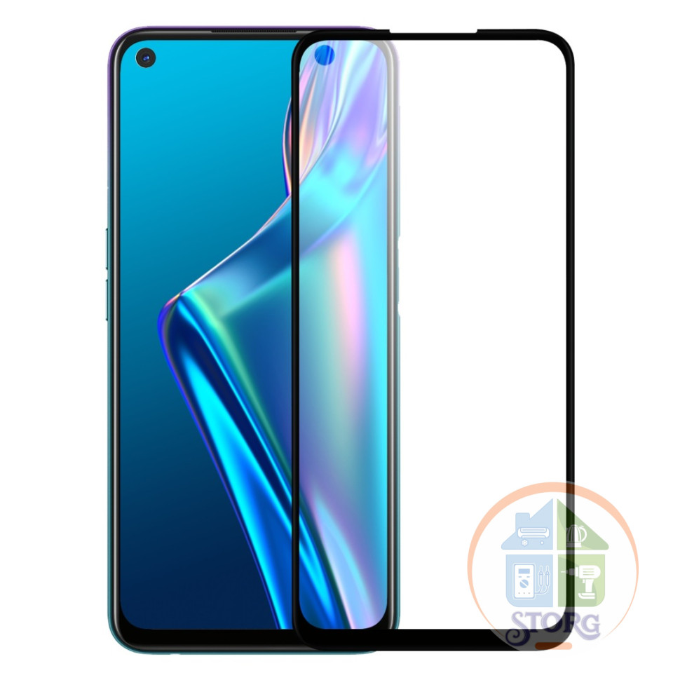 Стекло защитное Full Glue Premium Krutoff для OPPO A12/A12s черное