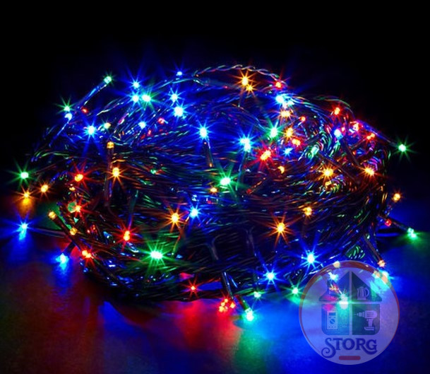 Гирлянда уличная светодиодная S-torg 240LED -18м (разноцветная) черный провод