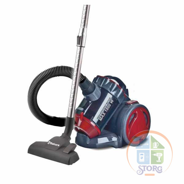 Пылесос SAKURA SA-8323R 1800Вт/350Вт, красный/серый, конт.для пыли 2л Пылесос SAKURA SA-8323R 1800Вт/350Вт, красный/серый, конт.для пыли 2л