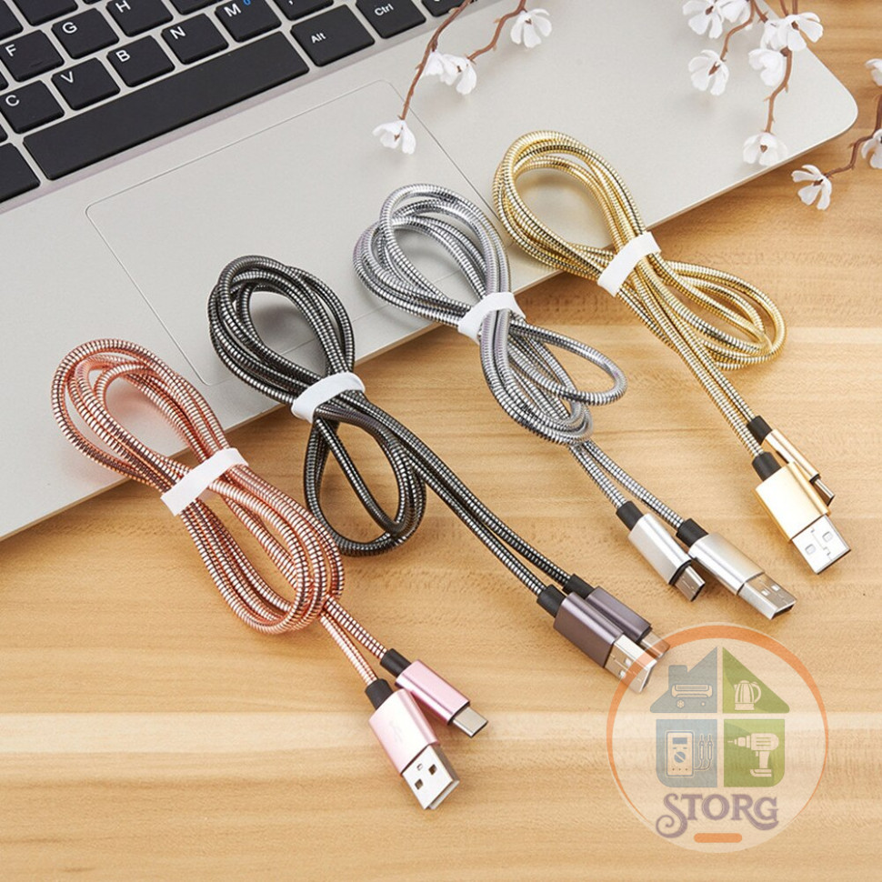 USB кабель Sertec ST-050 micro usb металл (gray)