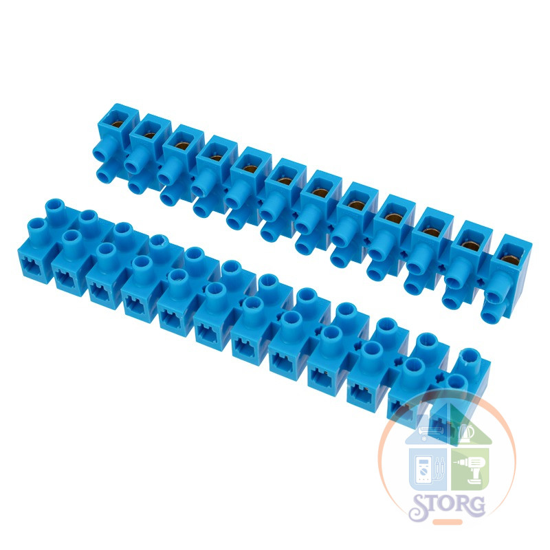 Клеммная винтовая колодка KВ-25 10-25, ток 60 A, полипропилен синий REXANT (10 шт./уп.)