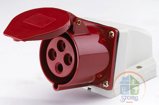 Розетка стационарная наружная TS-125 3P+PE+N 32А 400В IP44 ЭНЕРГИЯ