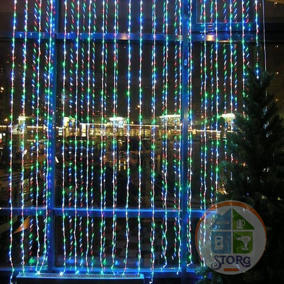 Гирлянда светодиодная уличная шторка S-TORG 3х2м LED (разноцветная)