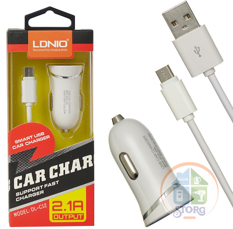 АЗУ LDNIO DL-C12 5V2,1A 1USB ports + кабель Micro 1000mm