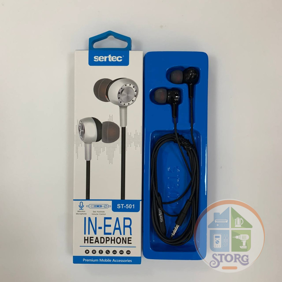 Вакуумные внутриканальные наушники SerteC ST-501 (black)