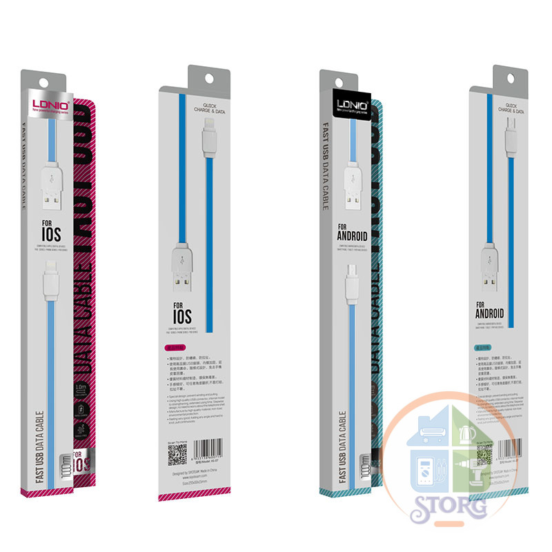 LDNIO XS-07/ USB кабель Micro/ 1m/ 2.1A/ медь: 60 жил/ Blue
