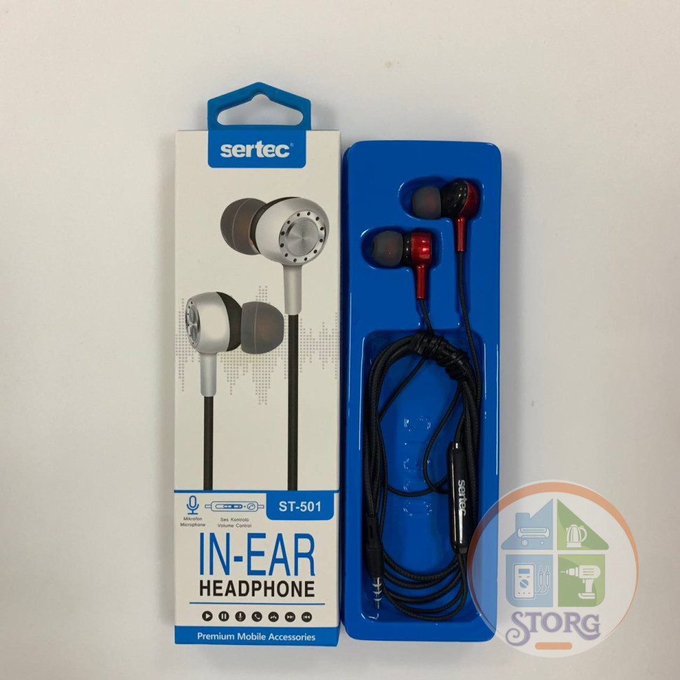 Вакуумные внутриканальные наушники SerteC ST-501 (red)