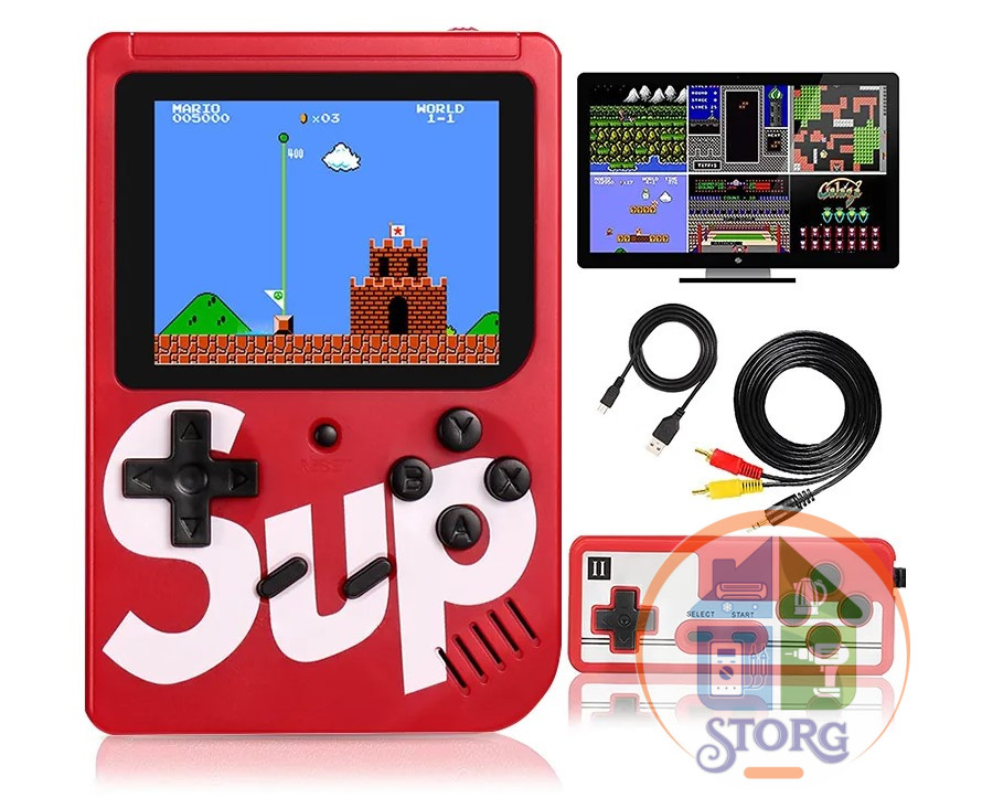 Портативная игровая приставка SUP Game BOX 400 in 1 c джойстиком, красный