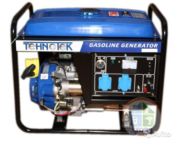 Генератор бензиновый Tehnotek T6500, 5,5/6,0 кВт, медная обмотка 100% качество