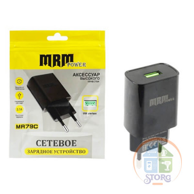 СЗУ MRM MR79c 5V2,1A 1USB Black