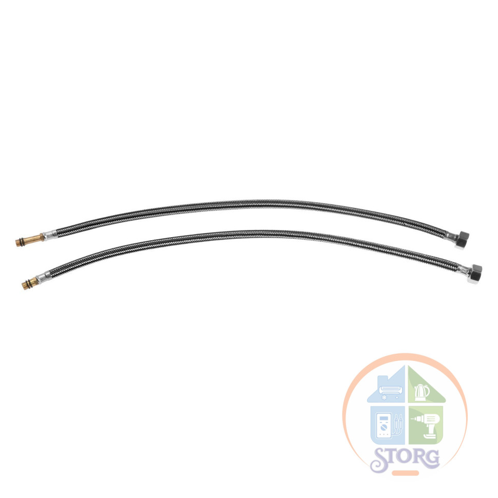 Подводка гибкая для смесителя ZEIN, фибро-нейлон, 1/2", М10, 60 см, набор 2 шт, черная   9103414