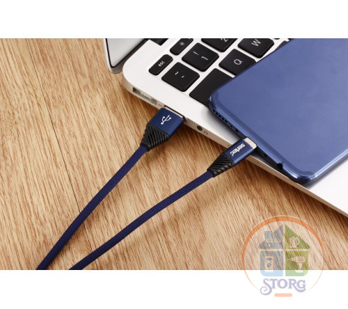 USB кабель SerteC ST-054 Micro usb нейлон (black)