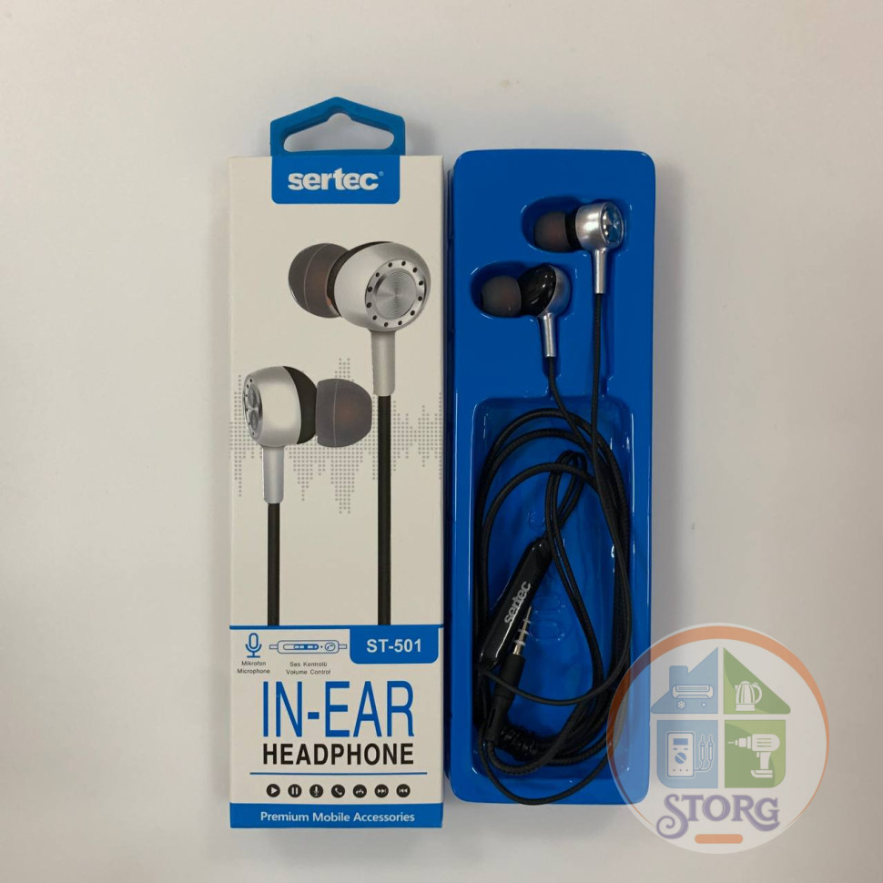 Вакуумные внутриканальные наушники SerteC ST-501 (silver)