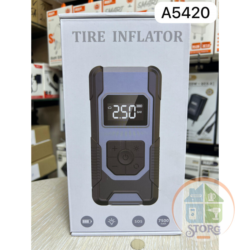 Автокомпрессор Портативный насос QB01 120W/150PSI/7500mAh
