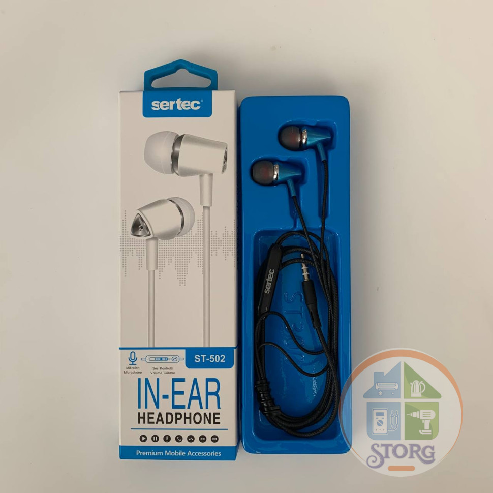 Вакуумные внутриканальные наушники SerteC ST-502 (blue)