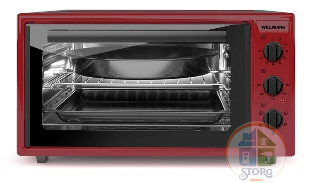 Духовой шкаф WILLMARK WOF-505R (Красный; Мощность 1500Вт; Объем 50л; Конвекция; Эмаль; Лампа;Таймер)