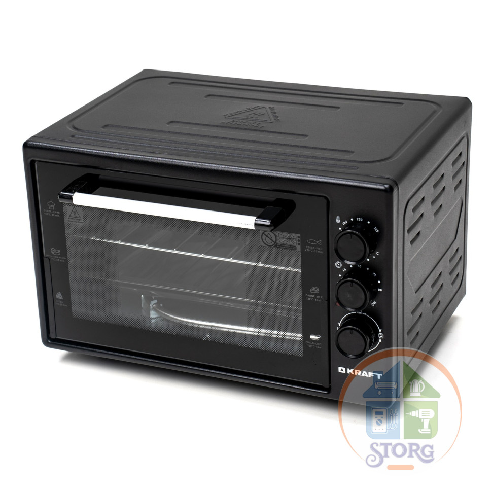 Духовой шкаф KRAFT KF-MO 3800 BL, черный, объем 38л, 1500Вт, нагр.до 320 °C Духовой шкаф KRAFT KF-MO 3800 BL, черный, объем 38л, 1500Вт, нагр.до 320 °C