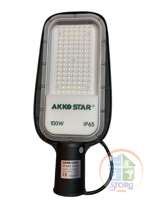 Уличный светильник кобра ДКУ AKKOSTAR AC100-265V/100W-11000lm угол рассеивания 85°- 140° IP65 (6500K) 185х82х425мм
