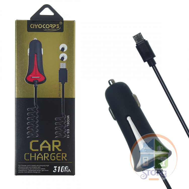 АЗУ CIYOCORPS ES-13 3,1A QC3.0 1USB + кабель Lightning 1200mm