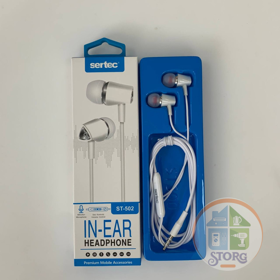 Вакуумные внутриканальные наушники SerteC ST-502 (white)