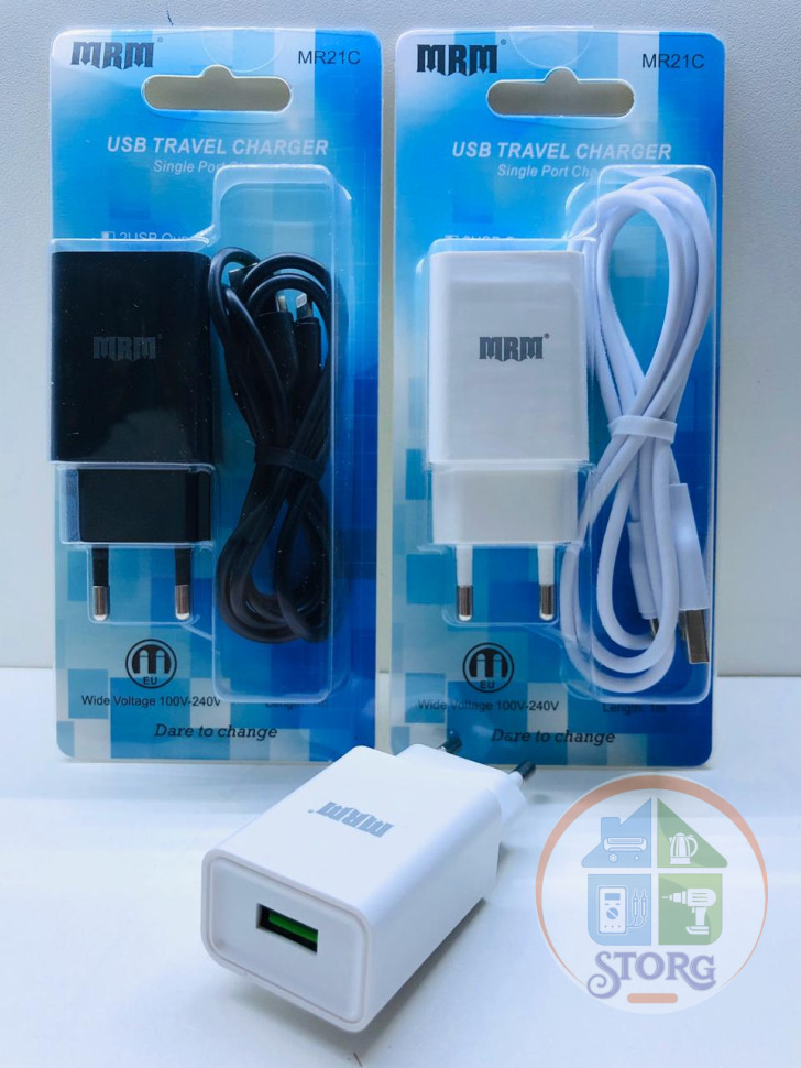 СЗУ MRM MR21i 5V2,4A 1USB + кабель Lightning 1,2mm Black