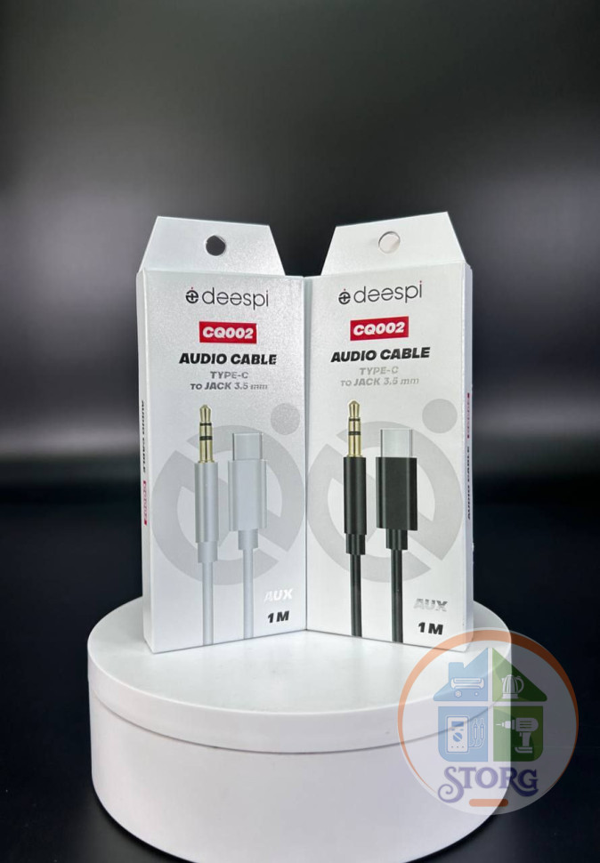Аудио-Кабель Deespi CQ002 Type-C на Audio aux 1м (white)  10pcs