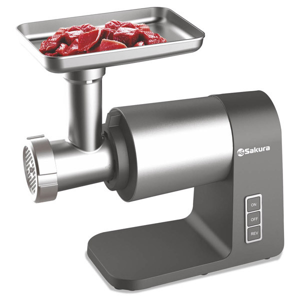 Мясорубка электрическая SAKURA SA-6425G Premium, 2400Вт, реверс, насадка для колбас/кеббе