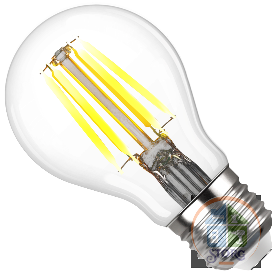 Филаментная лампа Груша FILAMENT, A60 E27 9W, 4000K, DECO Premium, нейтральный свет, REV