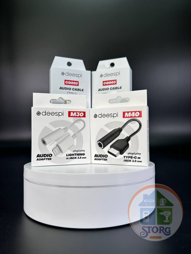 Аудио-Переходник Deespi M30 Lightning на Audio aux для наушников 150mm  10pcs