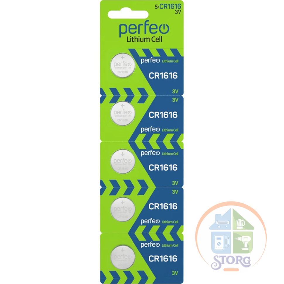 Элемент питания Perfeo CR1616/5BL Lithium Cell