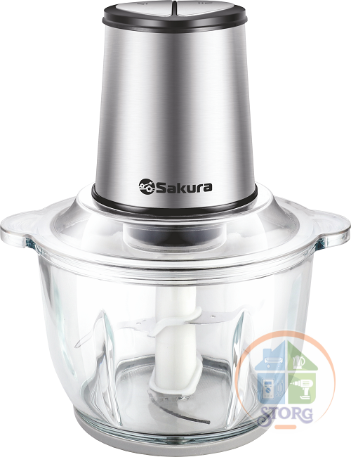 Измельчитель SAKURA SA-6245BS Чоппер, 600Вт, объем чаши 2л, 2 двойн.ножа из нерж.стали