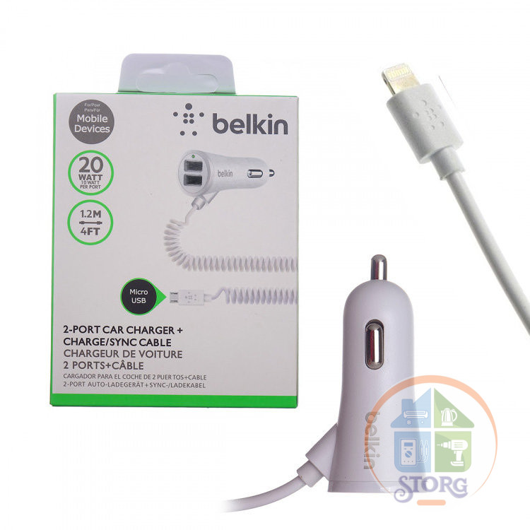 АЗУ BELKIN 5V2,4A 1*USB + кабель Lightning white-21