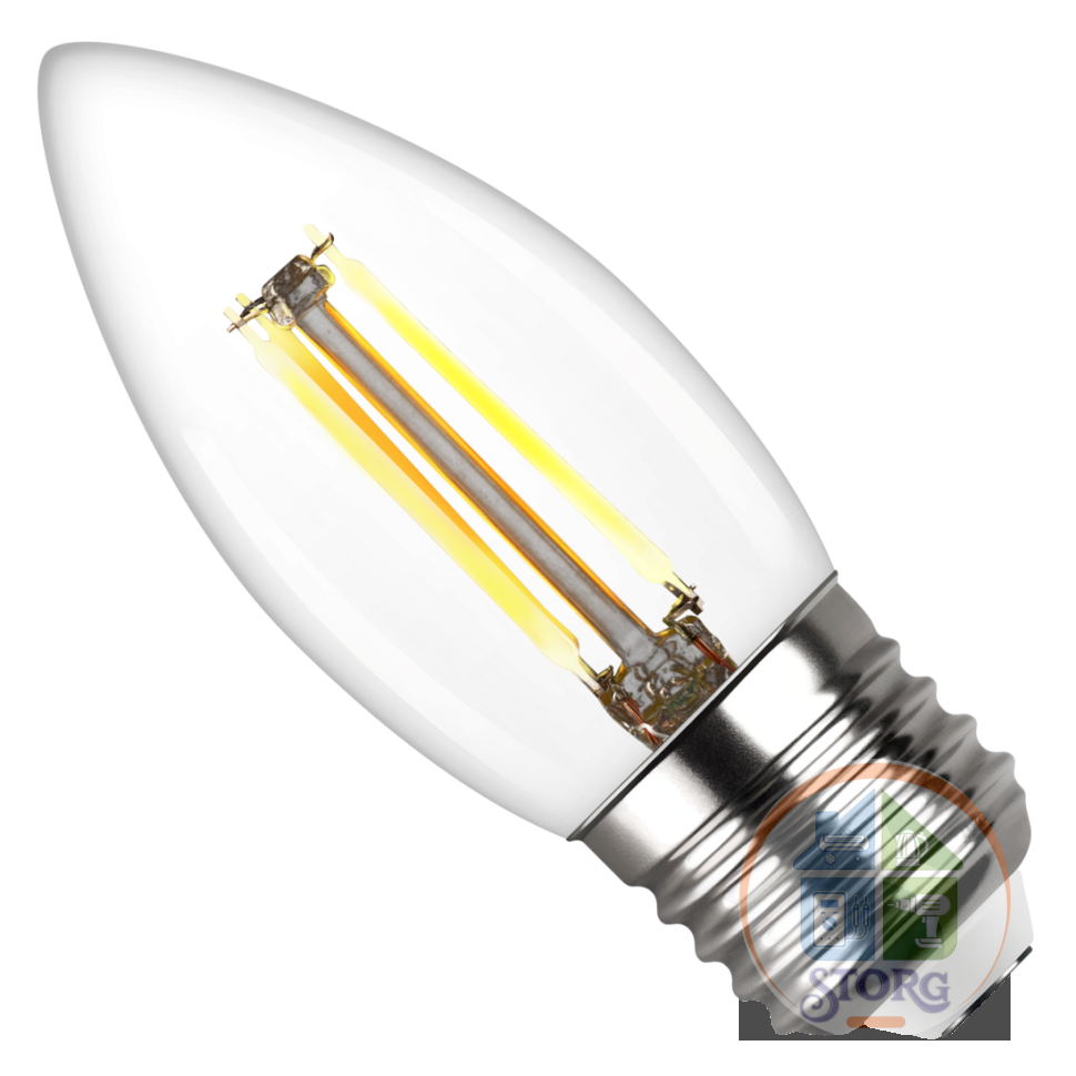 Светодиодная лампа FILAMENT свеча C37 E27 7W, 4000K, DECO Premium, нейтральный свет