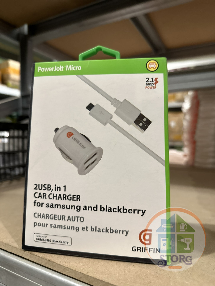 АЗУ Griffin 5V2,1A 2USB + кабель microUSB белый